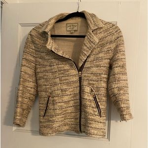 Lucky brand cropped tweed Moto jacket